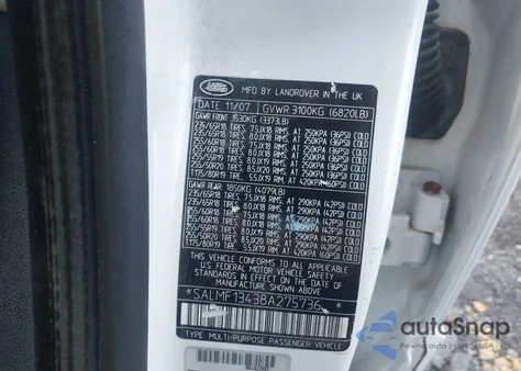 2008 Land Rover Range Rover Supercharged z USA, uszkodzony, nr VIN SALMF13438A275736